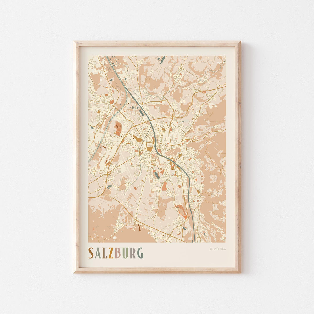 salzburg austria map poster - image 1