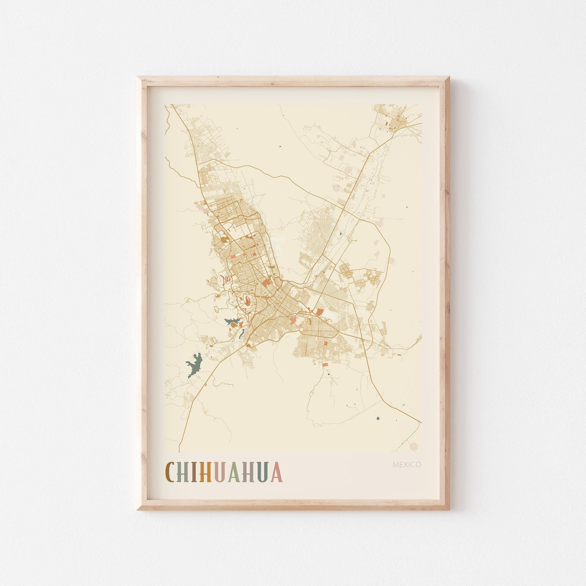 chihuahua, mexico map poster - image 1