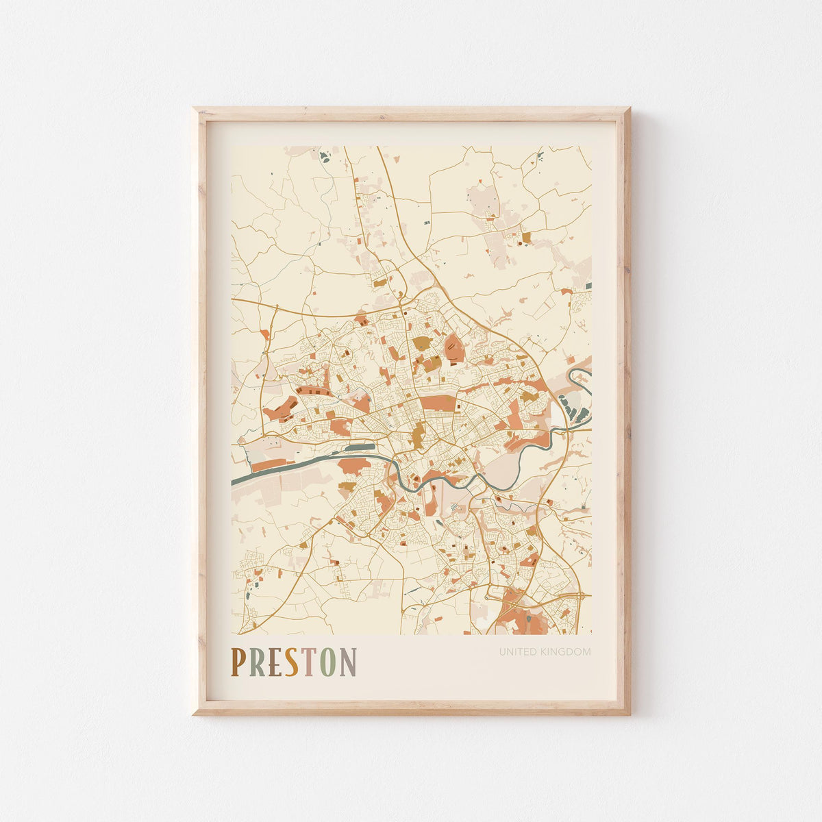 preston, united kingdom map poster - image 1