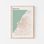 benghazi, libya map poster - image 1