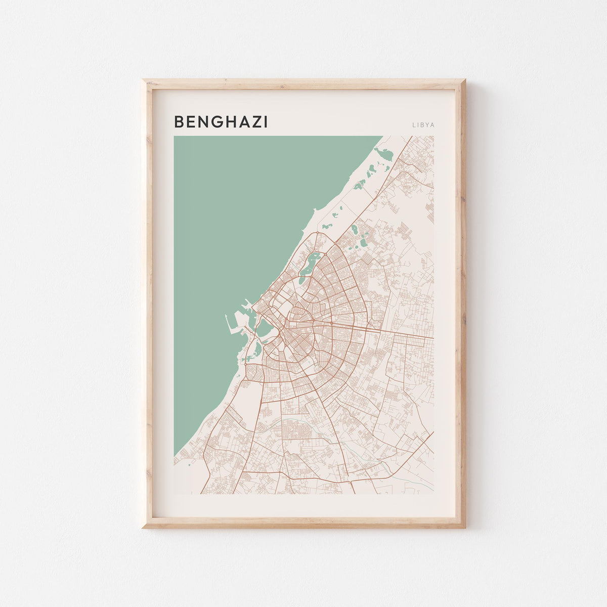 benghazi, libya map poster - image 1