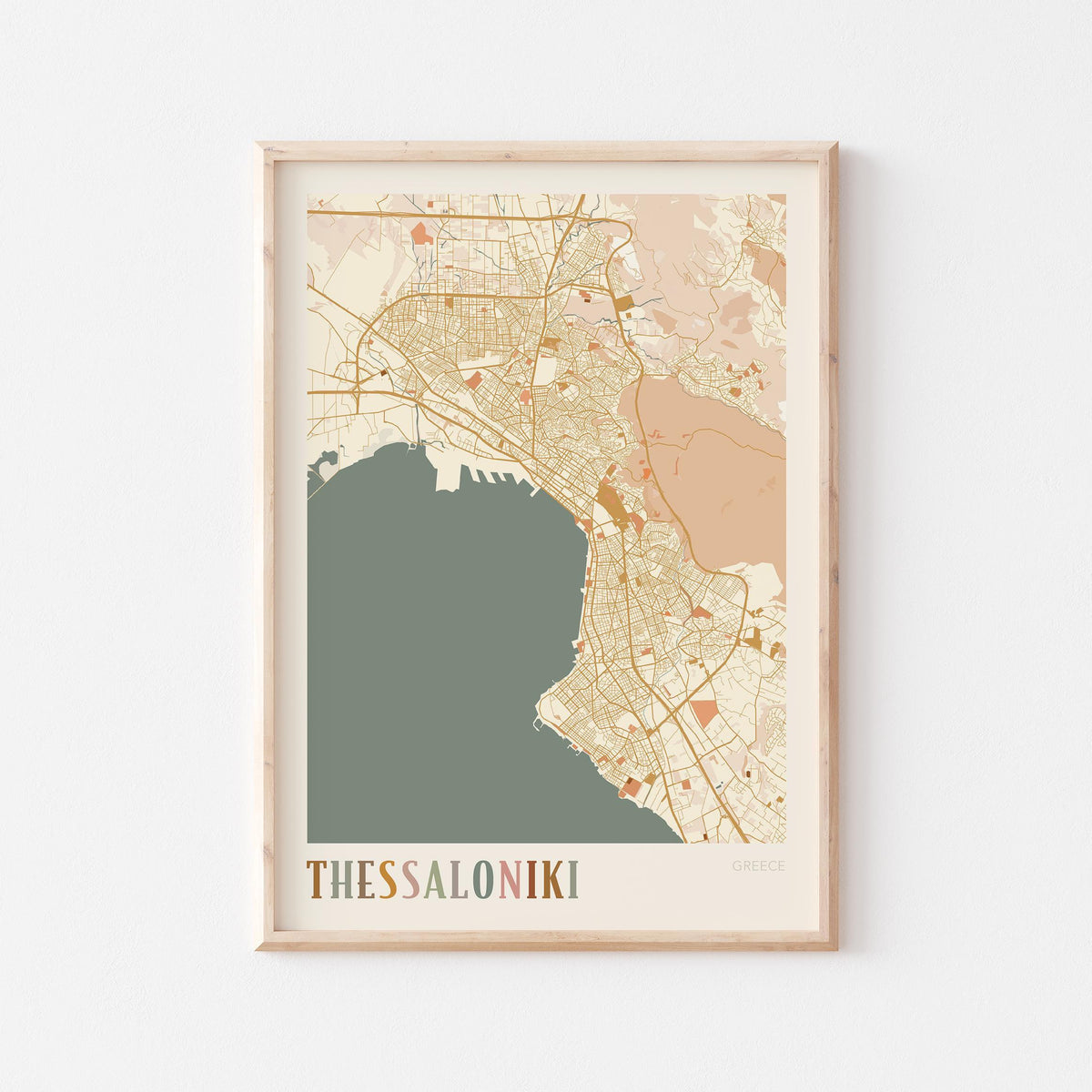 thessaloniki greece map poster - image 1