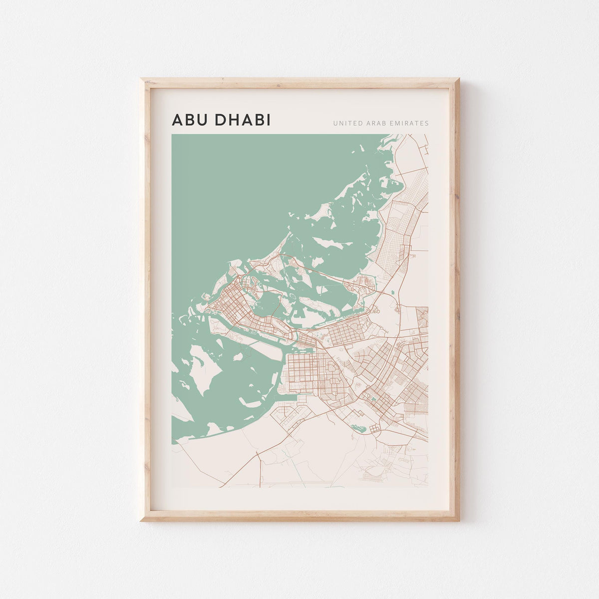 abu dhabi, united arab emirates map poster - image 1