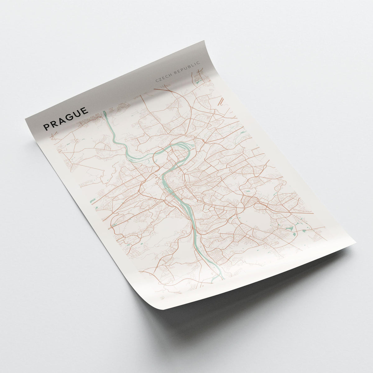 prague czech republic map poster - image 3