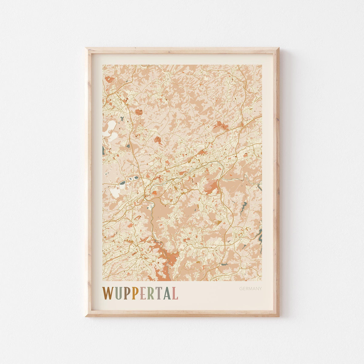 wuppertal germany map poster - image 1
