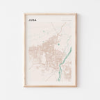 juba, south sudan map poster - image 1