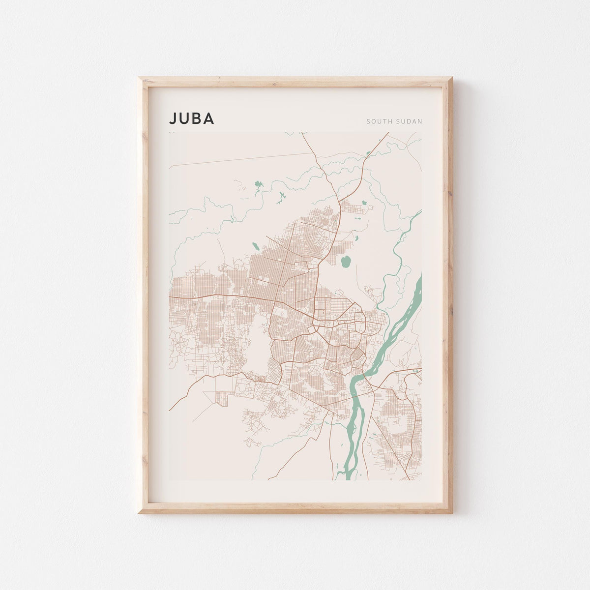 juba, south sudan map poster - image 1