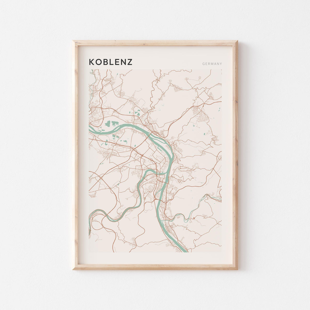 koblenz germany map poster - image 1