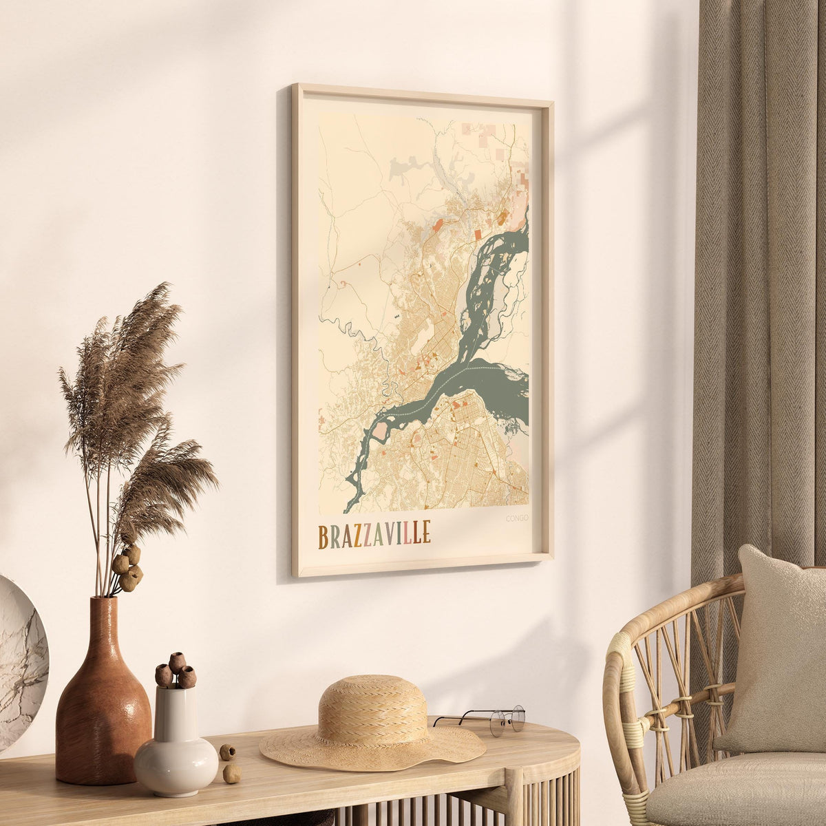 brazzaville, congo map poster - image 2