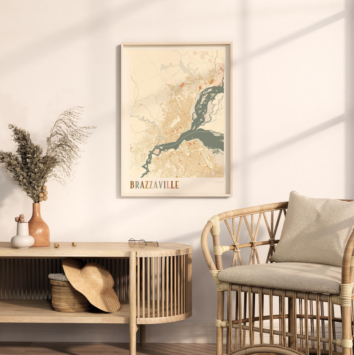 brazzaville, congo map poster - image 3