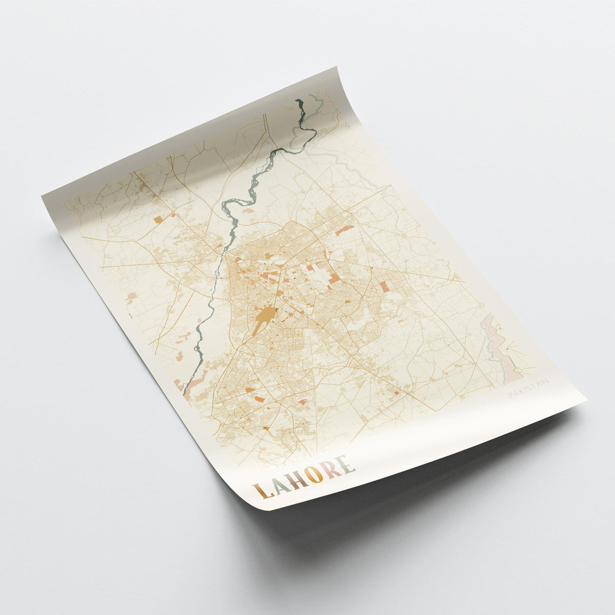lahore, pakistan map poster - image 4