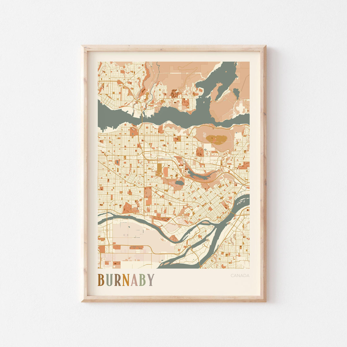 burnaby, british columbia map poster - image 1