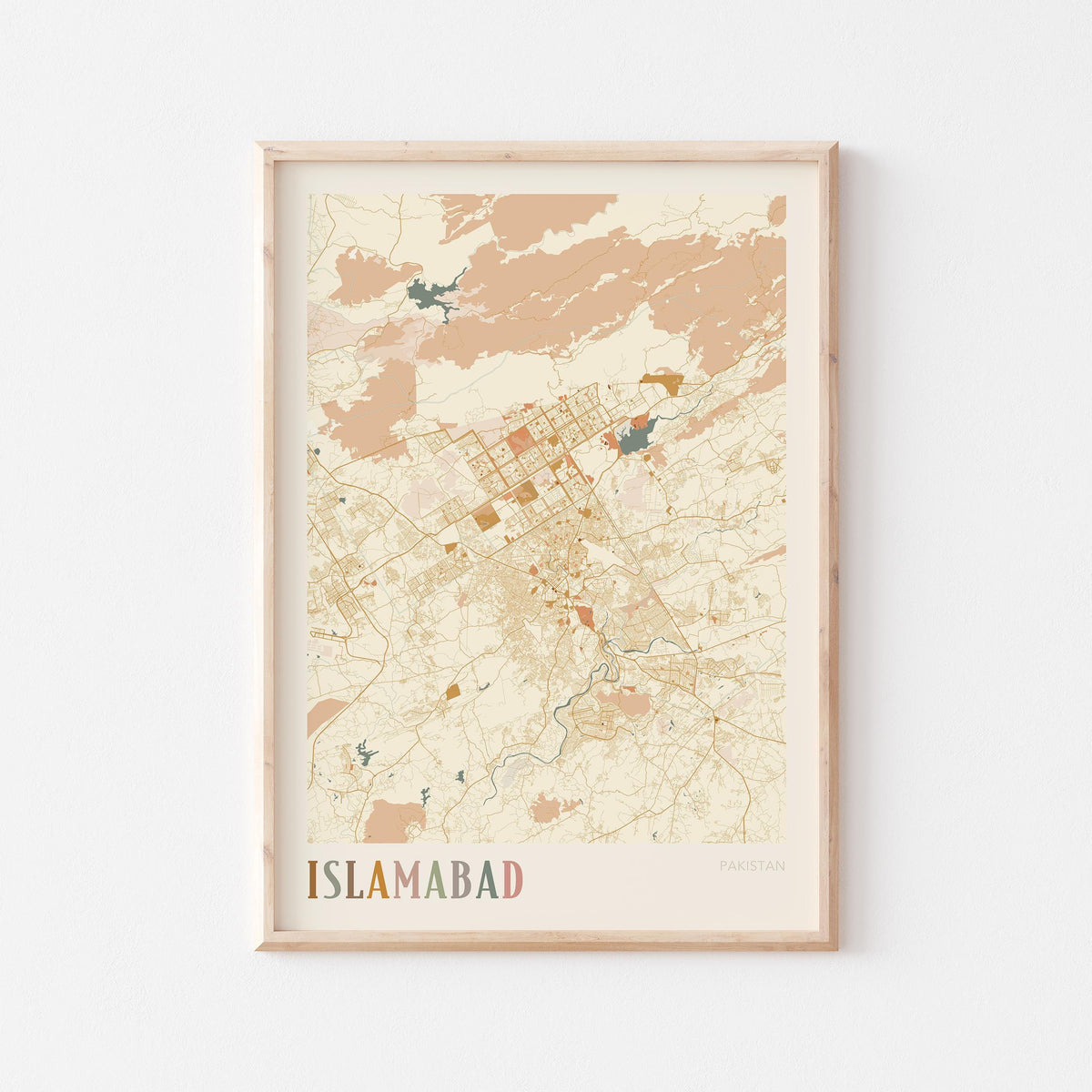 islamabad, pakistan map poster - image 1
