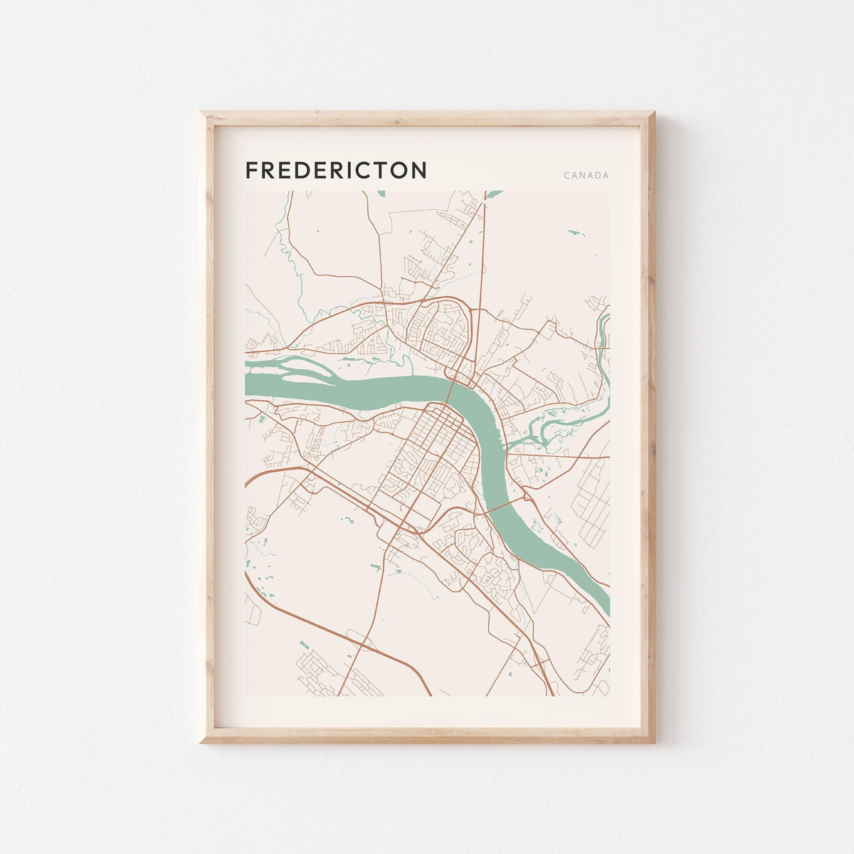 fredericton, new brunswick map poster - image 1
