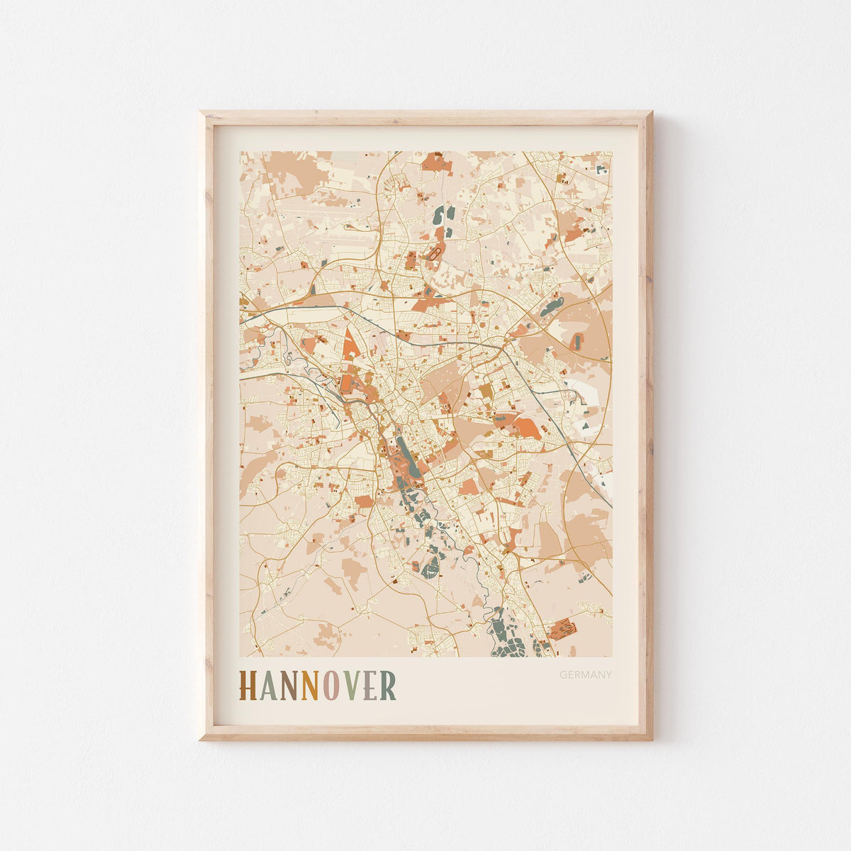 hanover germany map poster - image 1