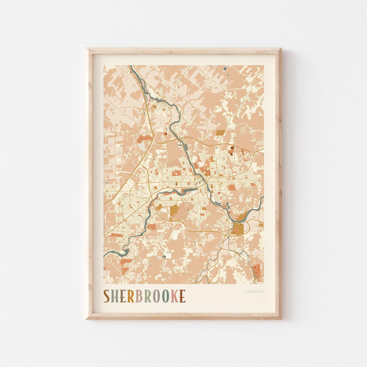 sherbrooke, quebec map poster - image 1