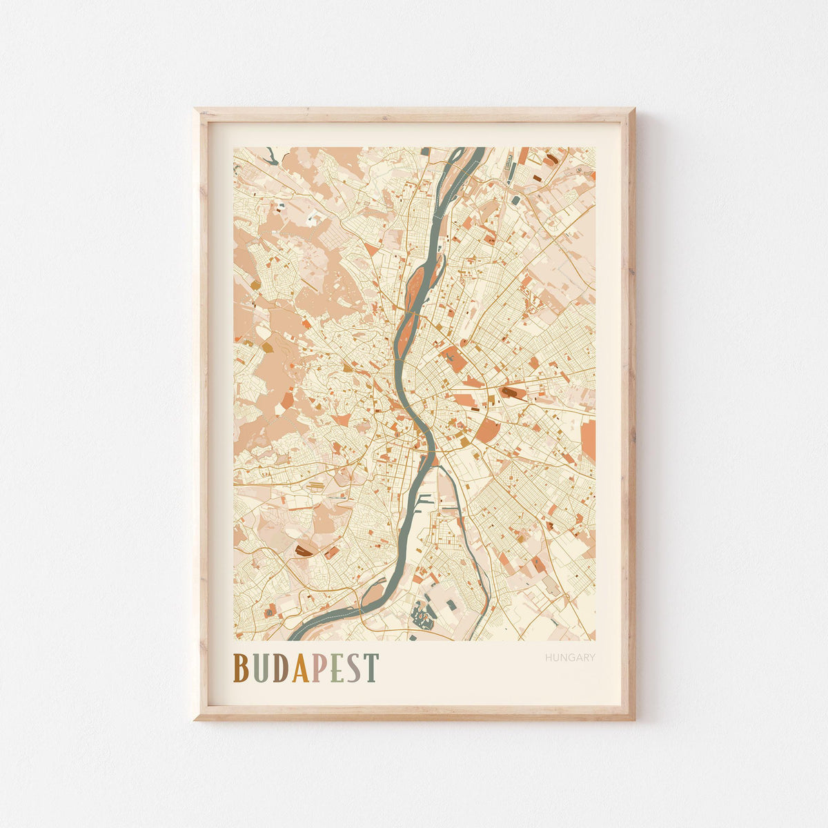 budapest hungary map poster - image 1