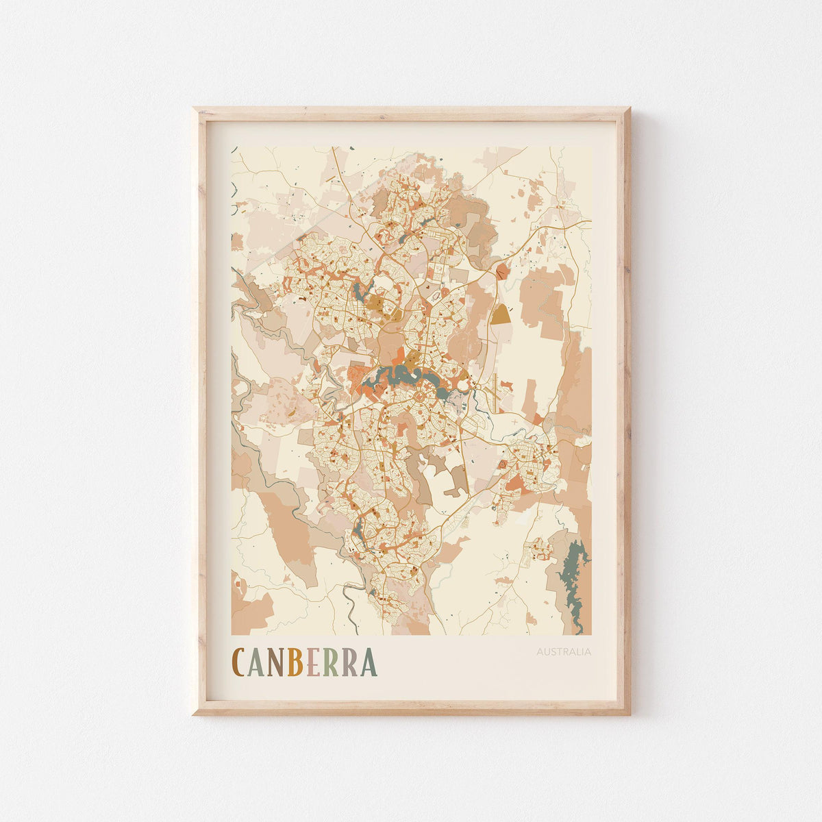 canberra, australia map poster - image 1