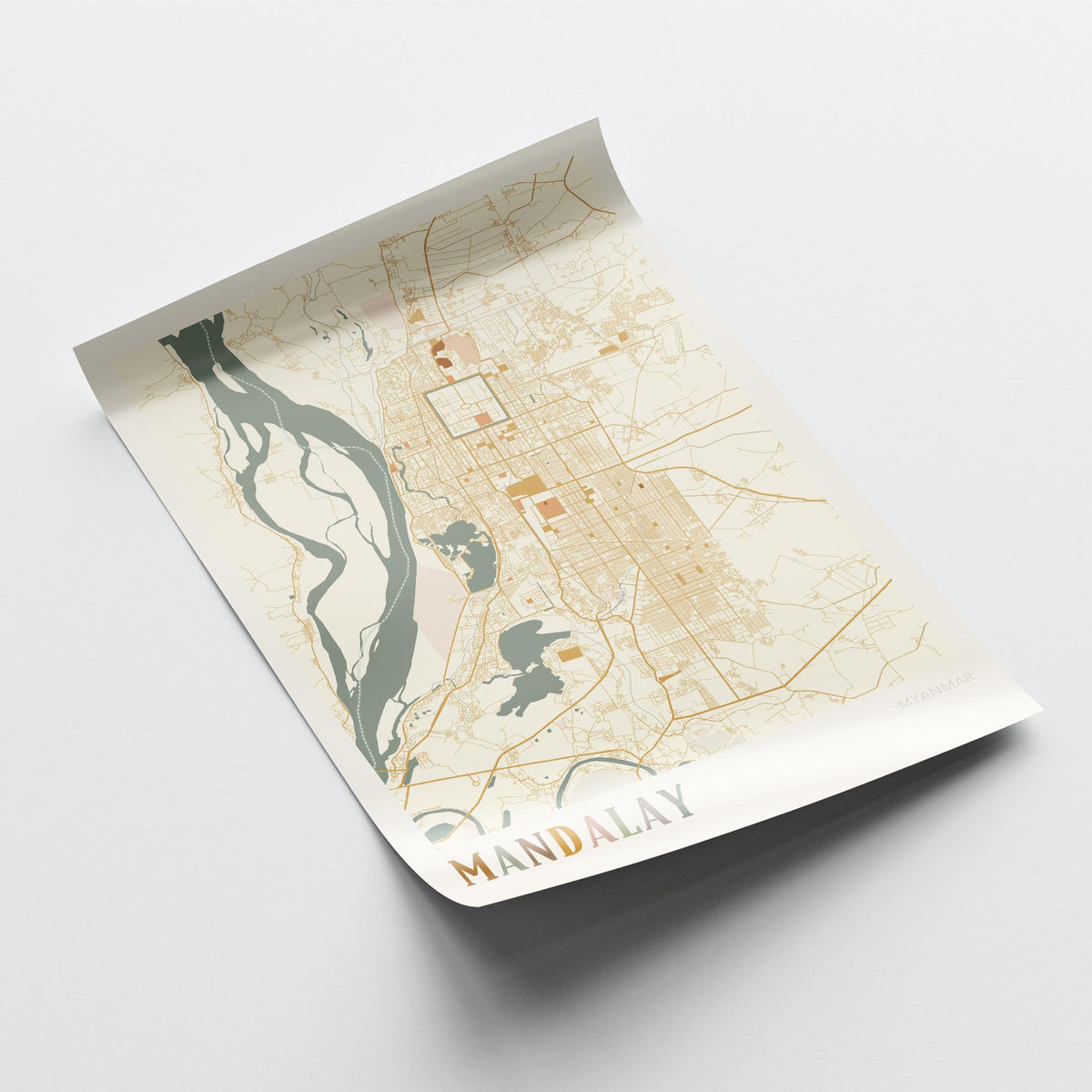 mandalay, myanmar map poster - image 4