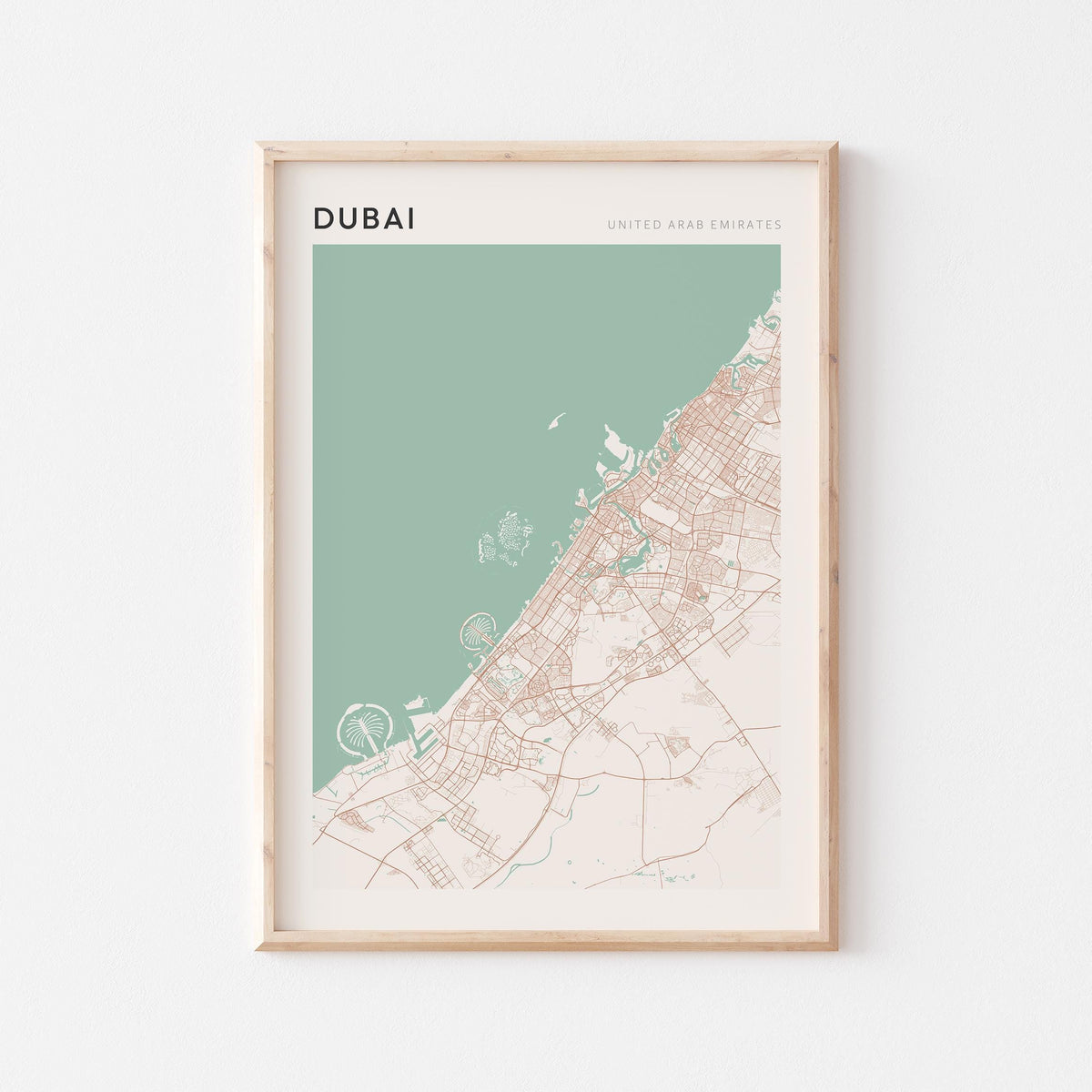 dubai, united arab emirates map poster - image 1