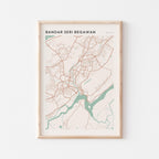 bandar seri begawan, brunei map poster - image 1