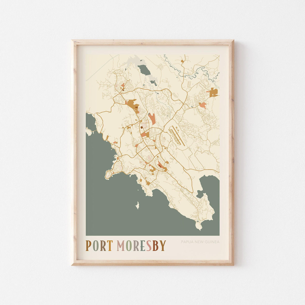 port moresby, papua new guinea map poster - image 1