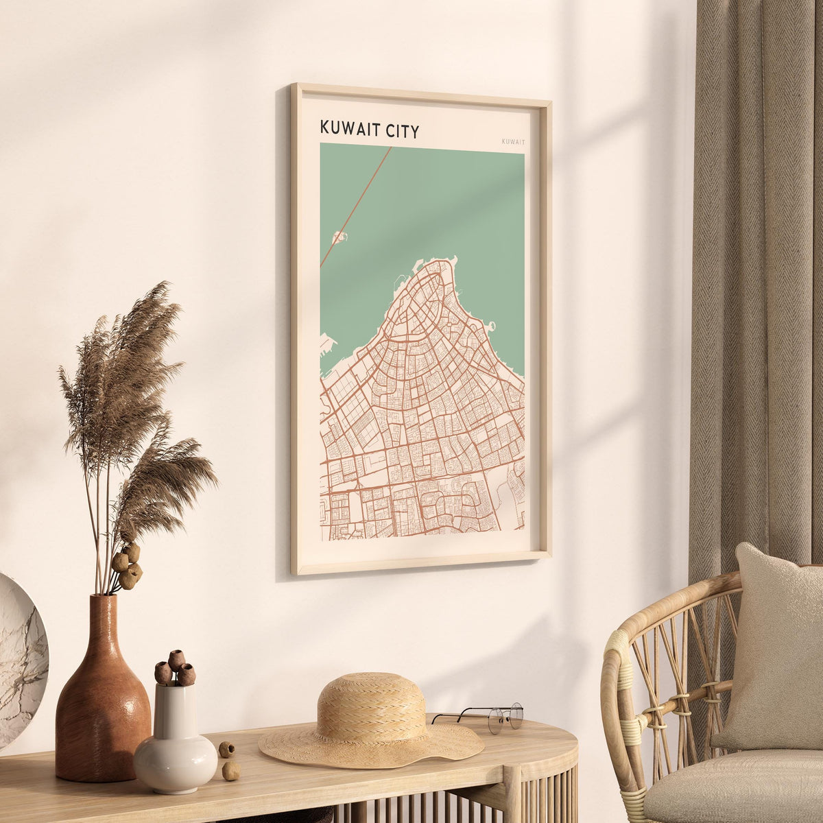 kuwait city, kuwait map poster - image 2