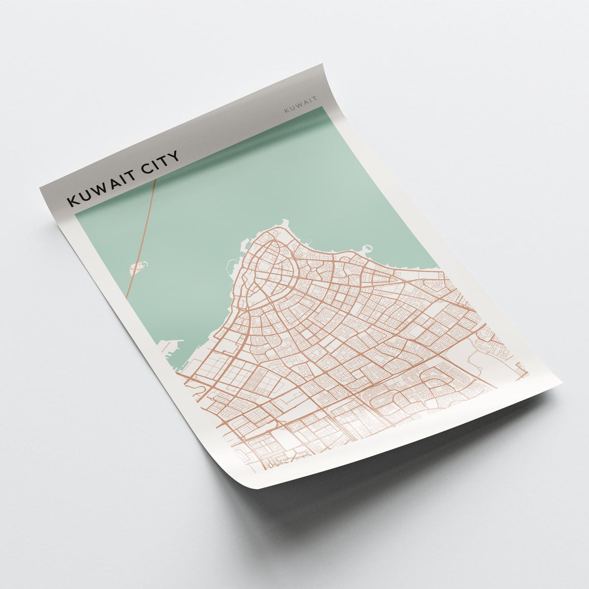kuwait city, kuwait map poster - image 4