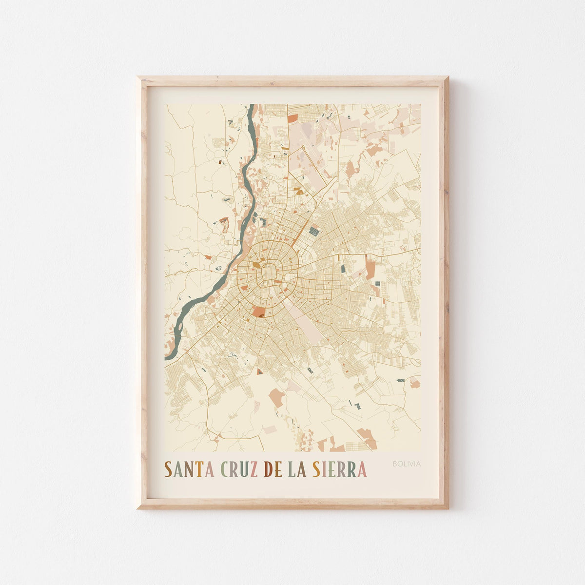 santa cruz de la sierra, bolivia map poster - image 1