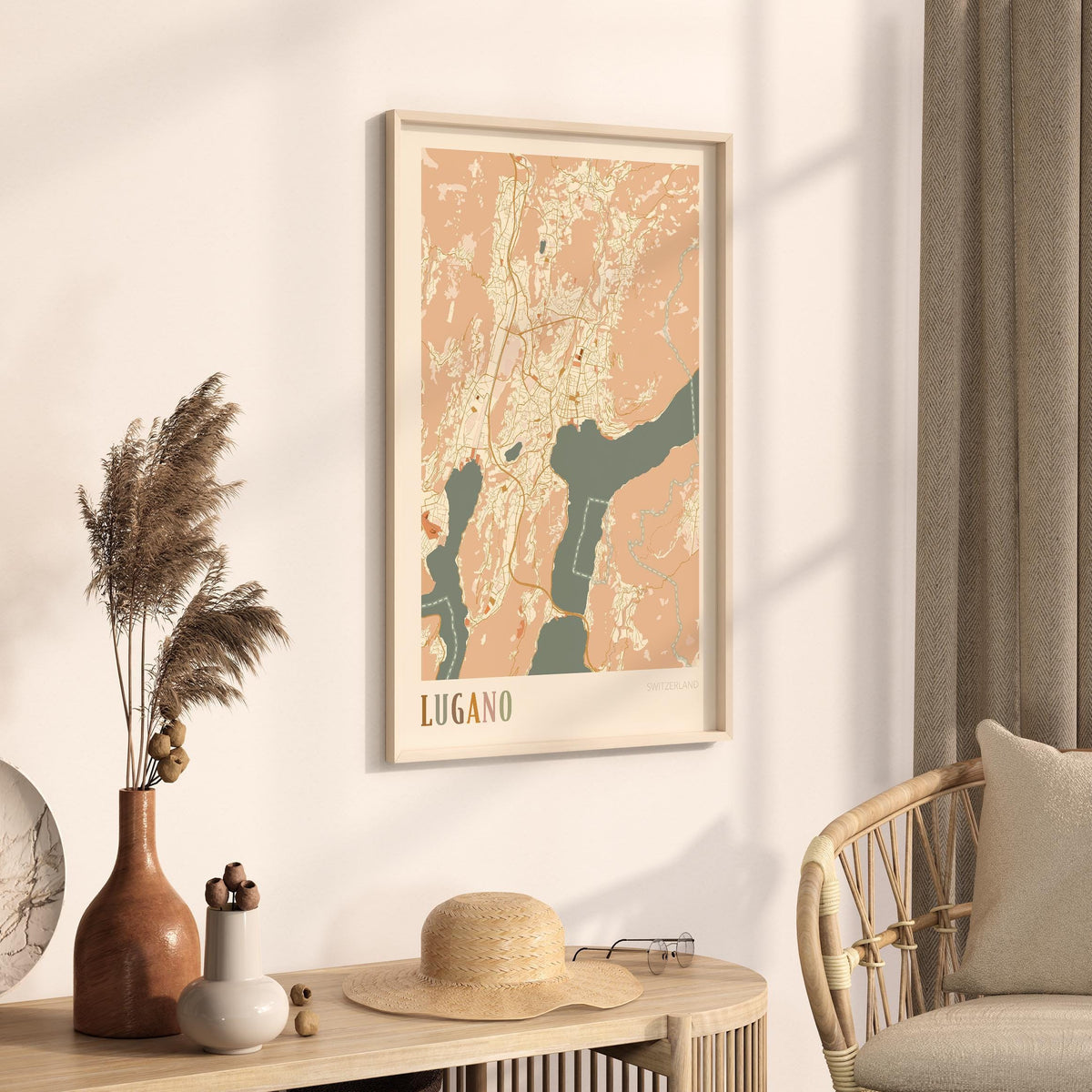 lugano switzerland map poster - image 2