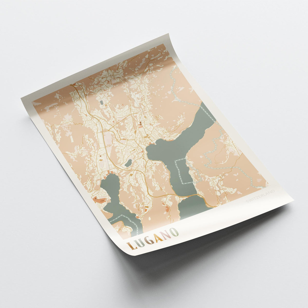 lugano switzerland map poster - image 4