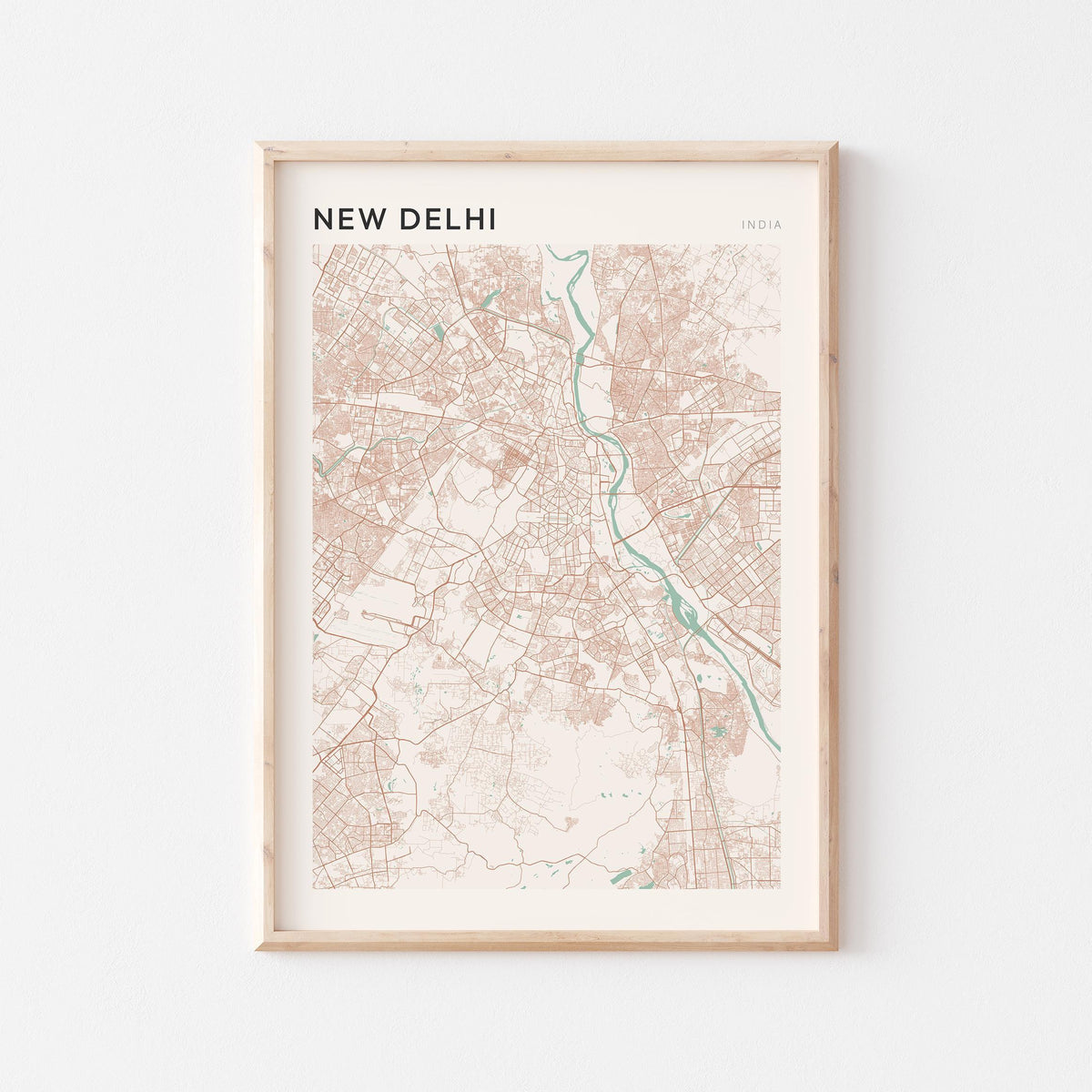 new delhi, india map poster - image 1