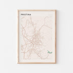 pristina kosovo map poster - image 1