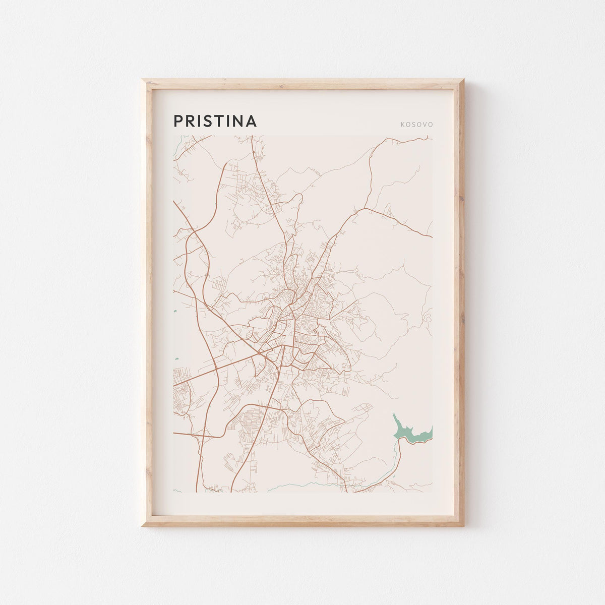 pristina kosovo map poster - image 1