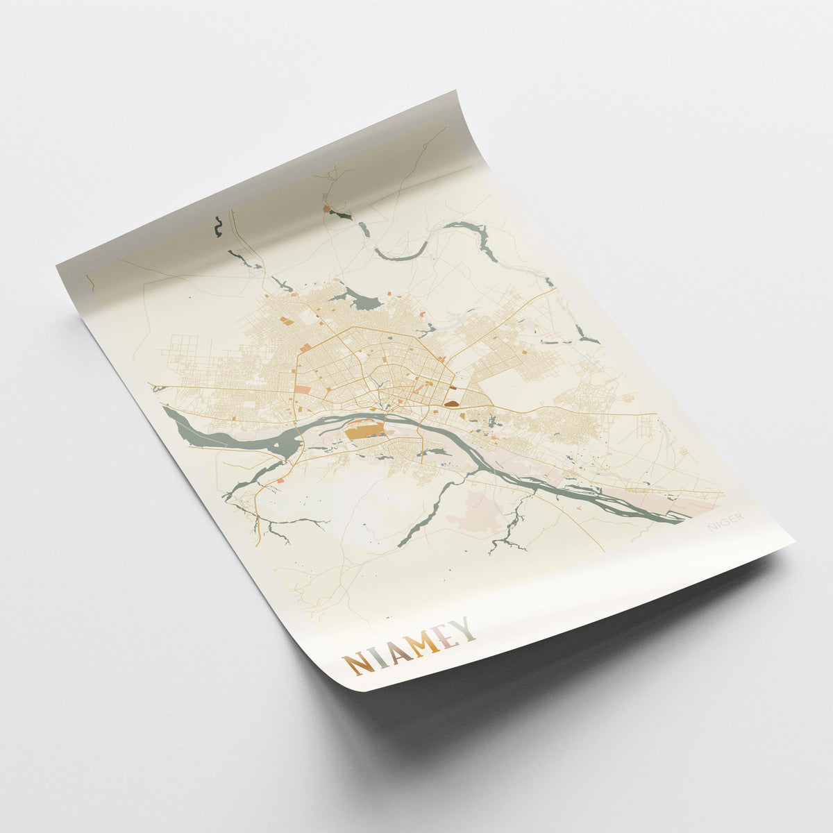 niamey, niger map poster - image 4