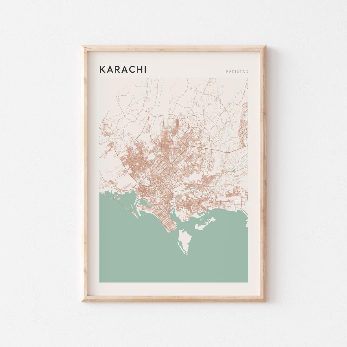 karachi, pakistan map poster - image 1