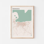 managua, nicaragua map poster - image 1