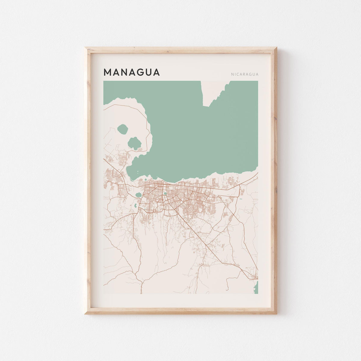 managua, nicaragua map poster - image 1