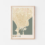 denpasar, indonesia map poster - image 1