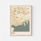 kobe, japan map poster - image 1