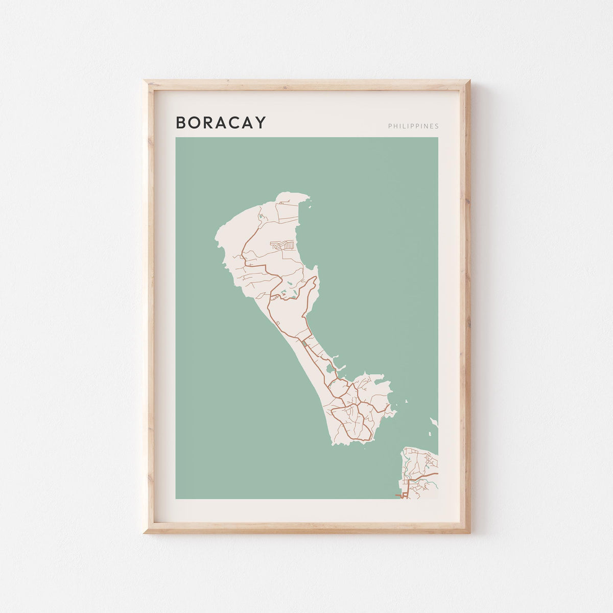 boracay, philippines map poster - image 1