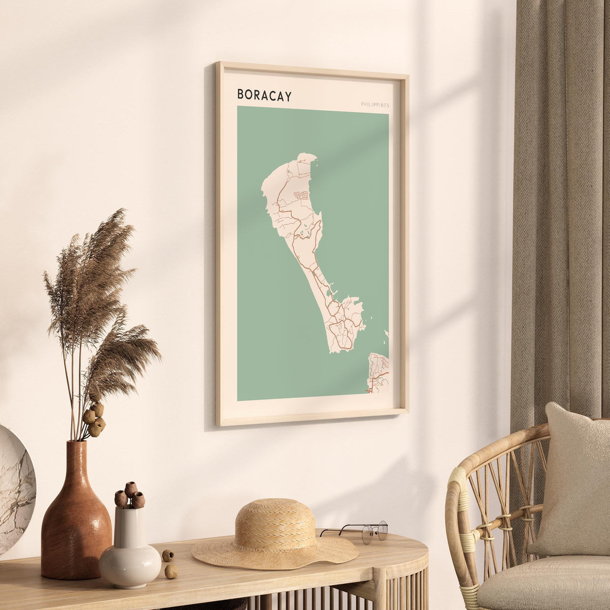 boracay, philippines map poster - image 2