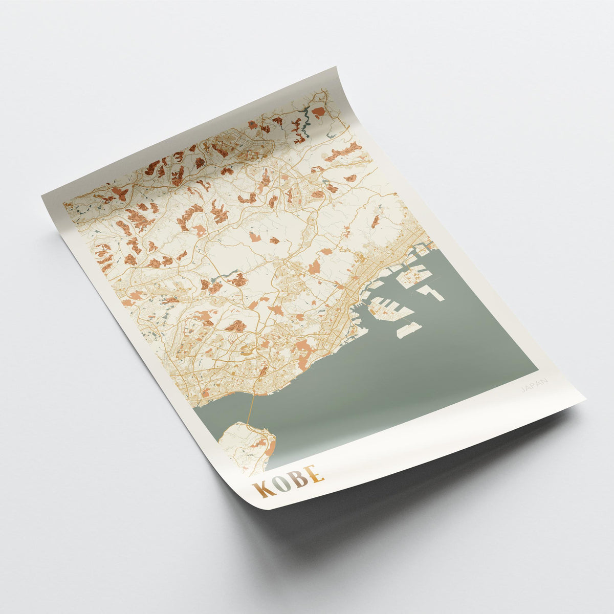 kobe, japan map poster - image 4