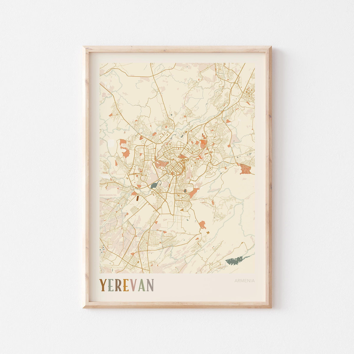 yerevan, armenia map poster - image 1