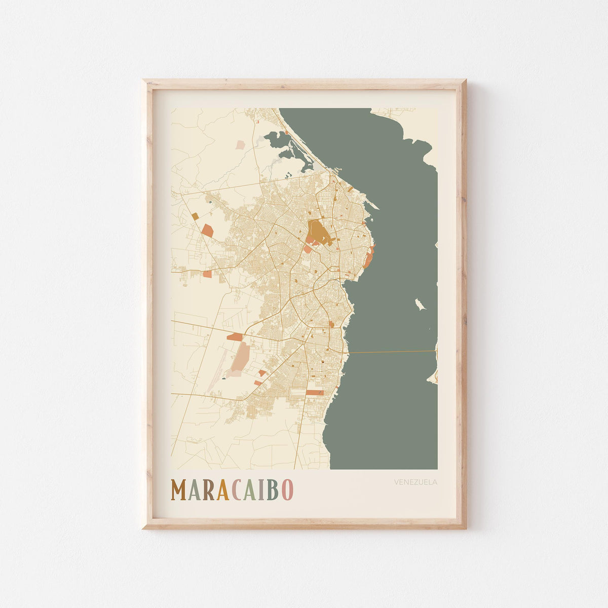 maracaibo, venezuela map poster - image 1