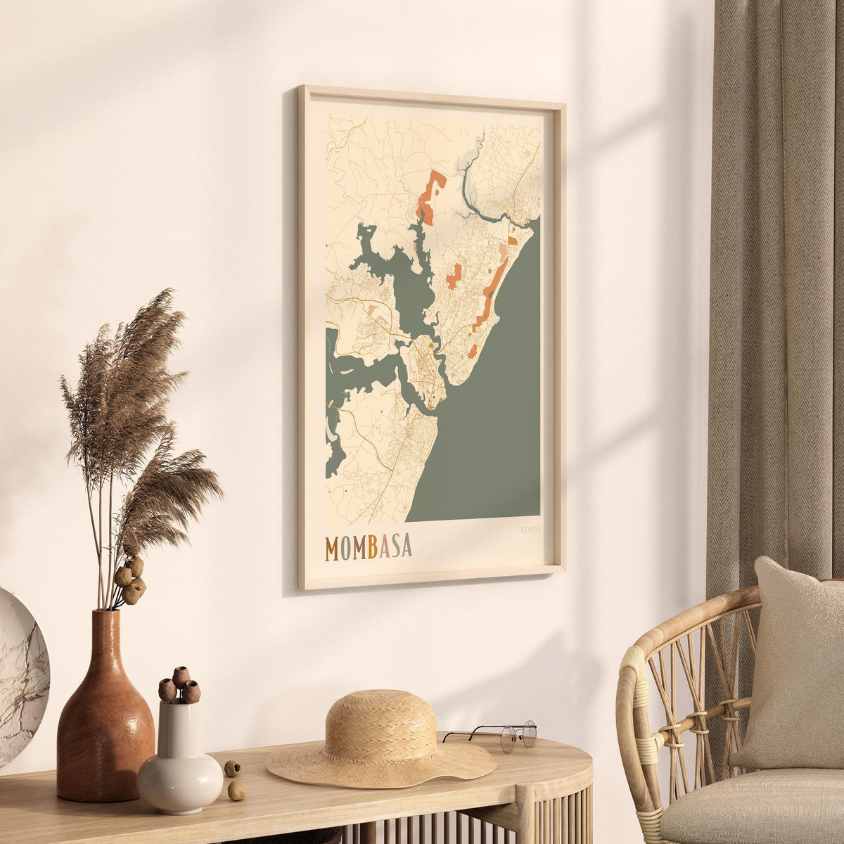 mombasa, kenya map poster - image 2