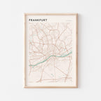 frankfurt germany map poster - image 1