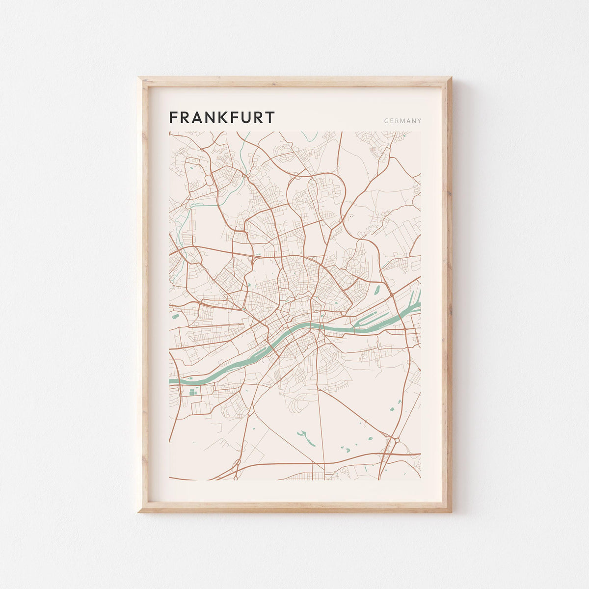 frankfurt germany map poster - image 1
