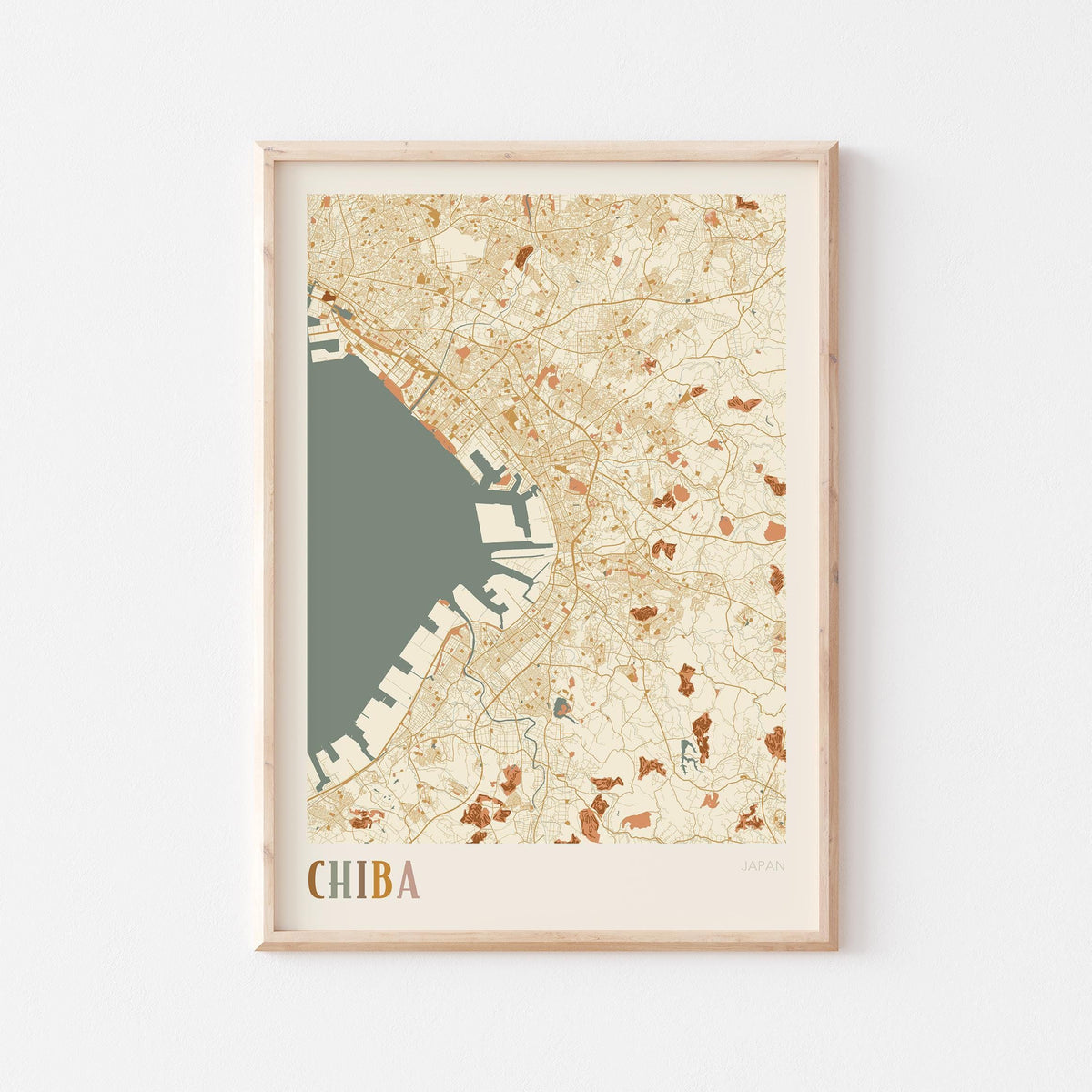 chiba, japan map poster - image 1