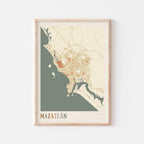 mazatlan, mexico map poster - image 1